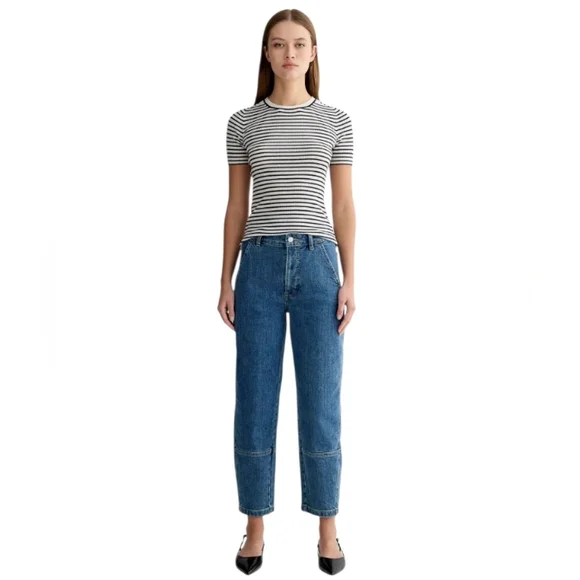 Everlane The Utility Barrel Jean 30rNew Blue Organic Cotton High Rise Cropped